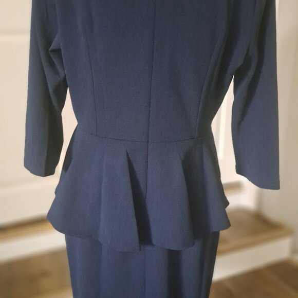 I Miusol Classy Navy Blue V-Neck 3/4 Sleeve Party Dress XL NWT - Picture 6 of 10